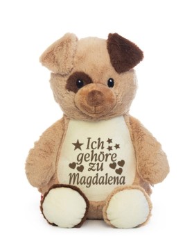 Hund Kuscheltier bestickt mit Namen